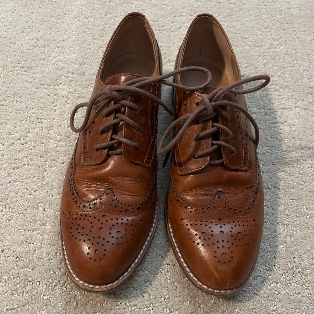 Madewell Classic Brown Leather Brogues
